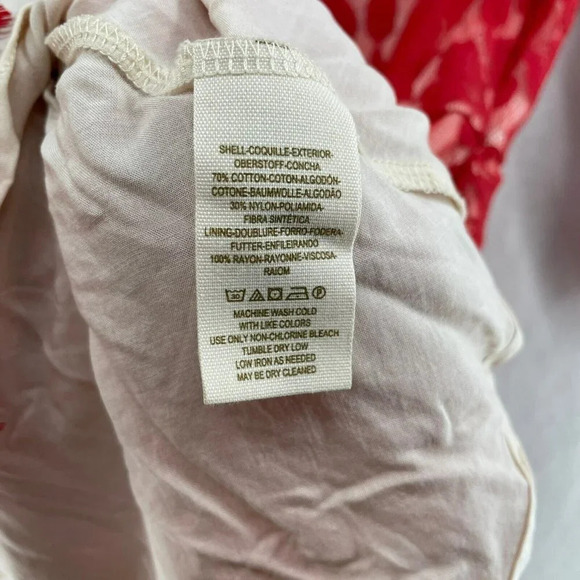 Free People A-Line Dress Women's Sz 0 Red Floral Embroidered Mesh Lace Pleated - Picture 9 of 10